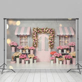 Aperturee - Aperturee Sweet Pink Grey Floral And Bokeh Wedding Backdrop